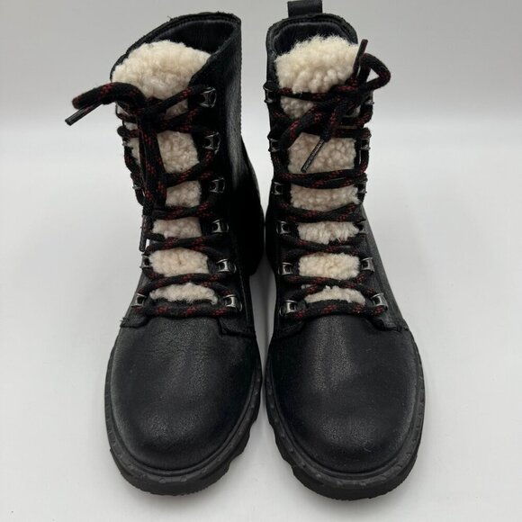 Sorel Womens Black Waterproof Lace-Up Winter Boots With Fleece Lining & Rugged - Picture 1 of 9